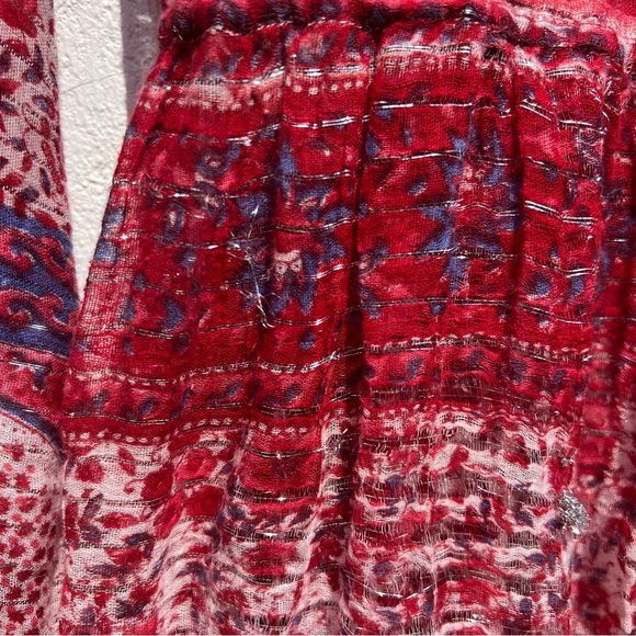 VTG Red Floral Long Sleeve Sheer Beach Coverup Jumpsuit - Picture 10 of 14